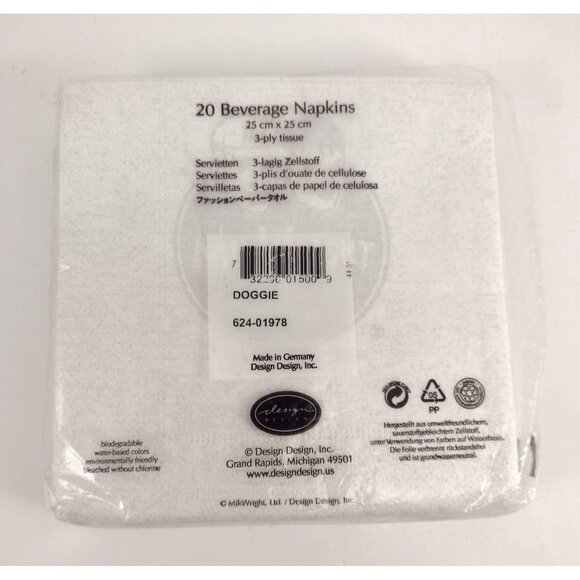 Funny Dog Themed Beverage Napkins Chinese Restaurant Takeout Humor Set of 20 NEW - Picture 2 of 4